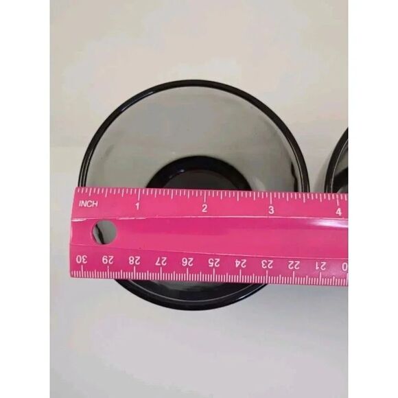 Vintage Gray Smoked Glass Rocks Glasses Set of 4 Thick Heavy Bottom 4" Tall - Picture 6 of 13